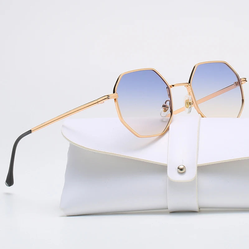 Polygon Metal Sunglasses Vintage