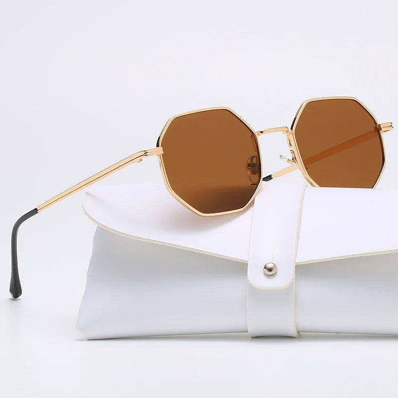 Polygon Metal Sunglasses Vintage