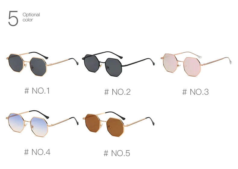 Polygon Metal Sunglasses Vintage