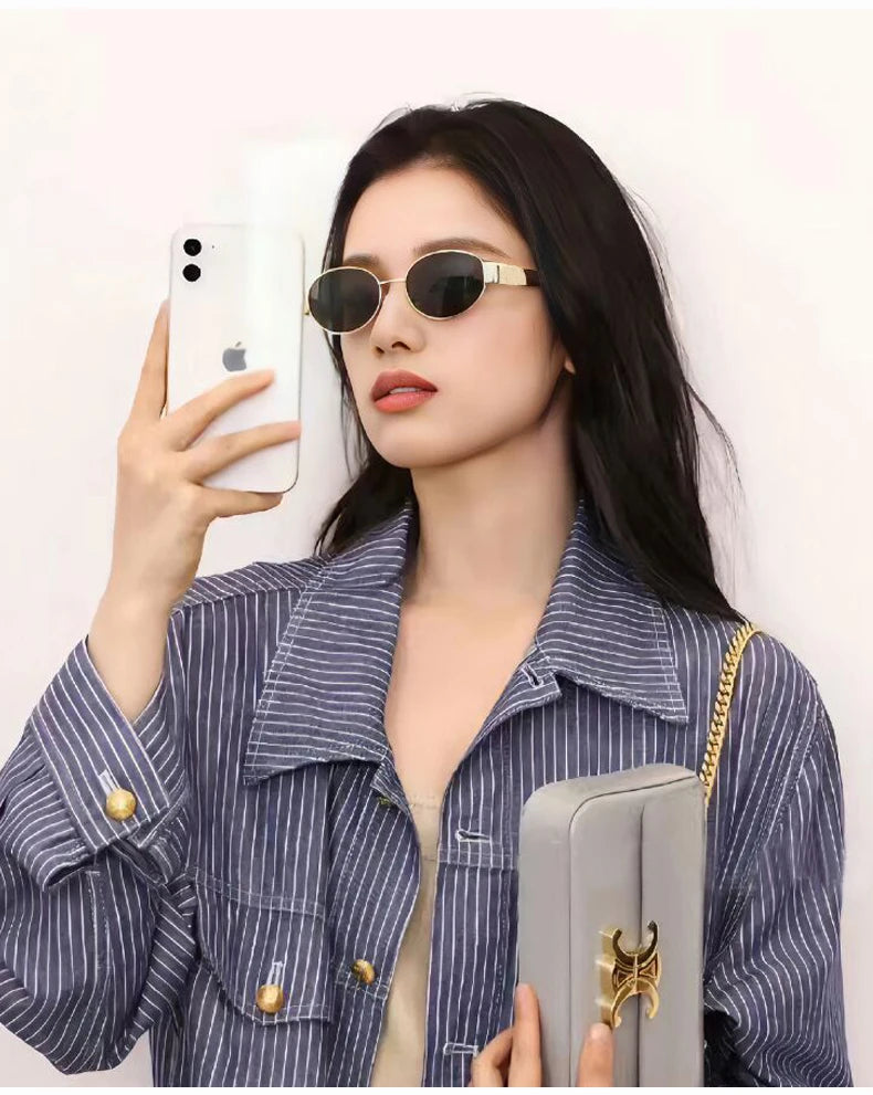 New Sunglasses  Alloy Oval Eyewear