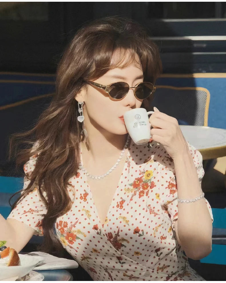 New Sunglasses  Alloy Oval Eyewear