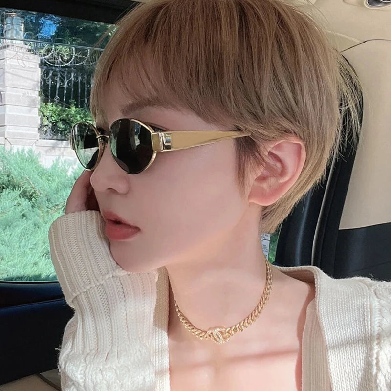 New Sunglasses  Alloy Oval Eyewear